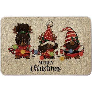 Christmas Door Mat Outdoor Rug African American Black Gnome Doormat 17 x 27 Inch